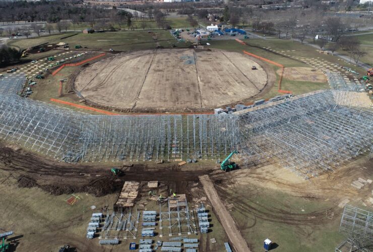 Unseen Timelapse: Nassau County Cricket Stadium's 1 Month Milestone!