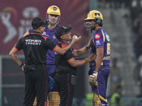angkrish-raghuvanshi-dismissed-for-obstructing-the-field-as-kkr-struggles-deepen-against-lsg
