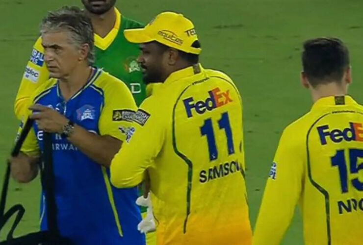 sanju-samson-sustains-finger-injury-early-in-must-win-csk-vs-gt-clash