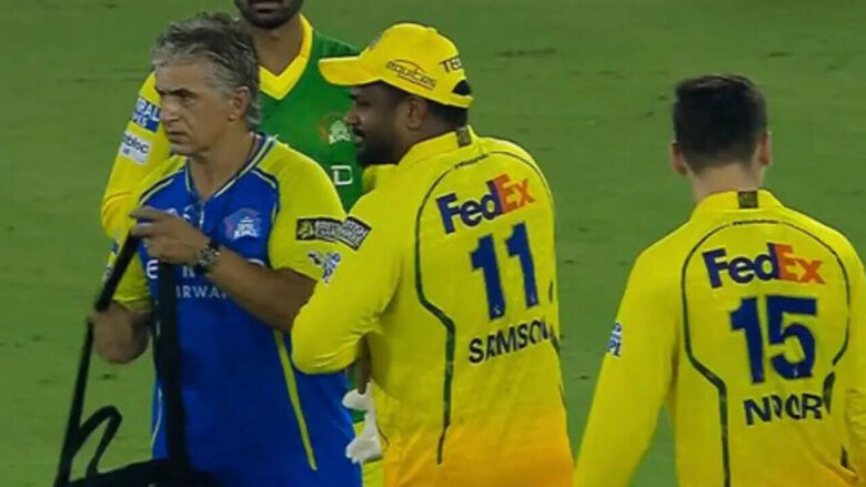 sanju-samson-sustains-finger-injury-early-in-must-win-csk-vs-gt-clash