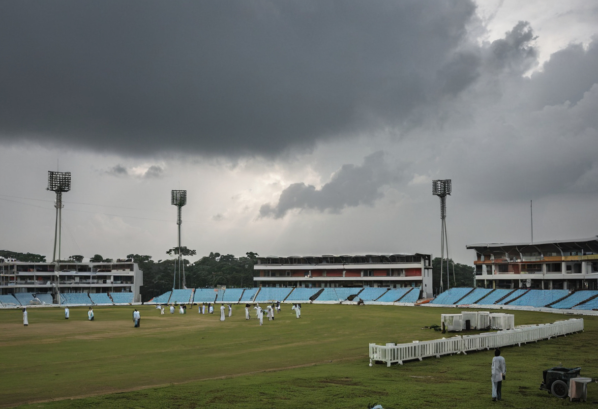 Rain halts India's late push in Colombo Test cricket editorial visual 1
